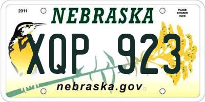 NE license plate XQP923