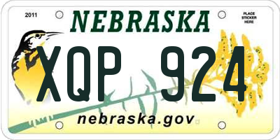 NE license plate XQP924