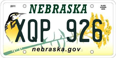 NE license plate XQP926