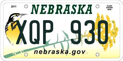 NE license plate XQP930