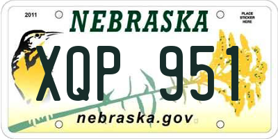 NE license plate XQP951