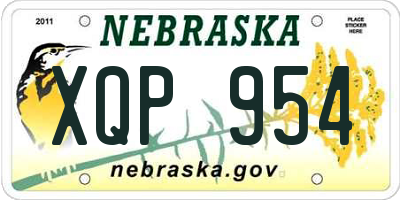 NE license plate XQP954