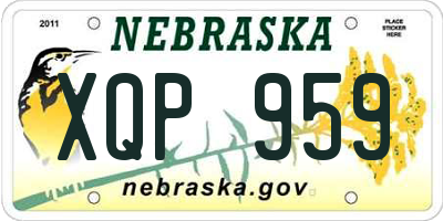 NE license plate XQP959