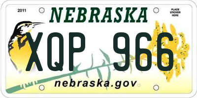 NE license plate XQP966