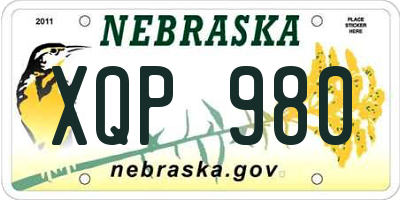 NE license plate XQP980