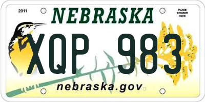 NE license plate XQP983