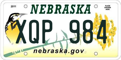 NE license plate XQP984