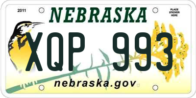 NE license plate XQP993