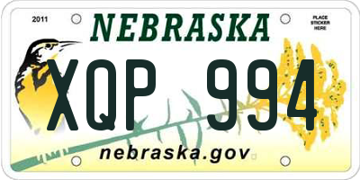 NE license plate XQP994