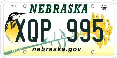 NE license plate XQP995