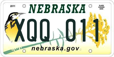 NE license plate XQQ011