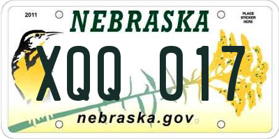 NE license plate XQQ017