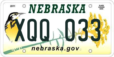 NE license plate XQQ033
