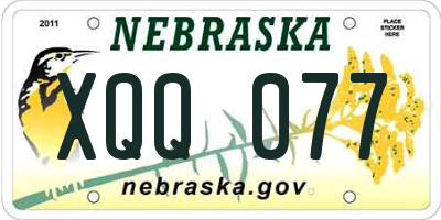 NE license plate XQQ077