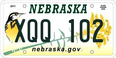 NE license plate XQQ102