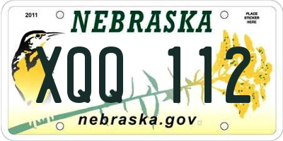 NE license plate XQQ112