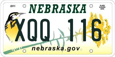NE license plate XQQ116