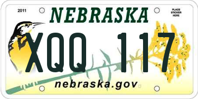 NE license plate XQQ117