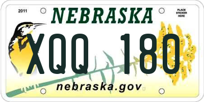 NE license plate XQQ180