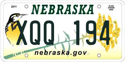 NE license plate XQQ194