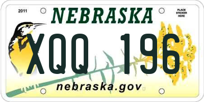 NE license plate XQQ196