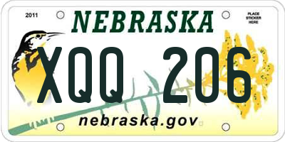 NE license plate XQQ206
