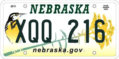 NE license plate XQQ216