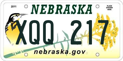 NE license plate XQQ217