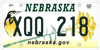 NE license plate XQQ218