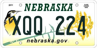 NE license plate XQQ224