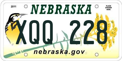 NE license plate XQQ228
