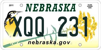 NE license plate XQQ231