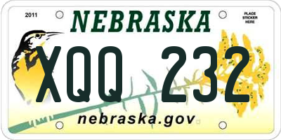 NE license plate XQQ232