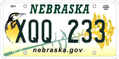 NE license plate XQQ233