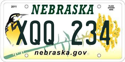 NE license plate XQQ234