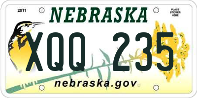 NE license plate XQQ235