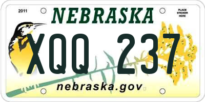 NE license plate XQQ237