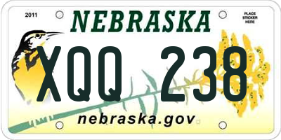 NE license plate XQQ238