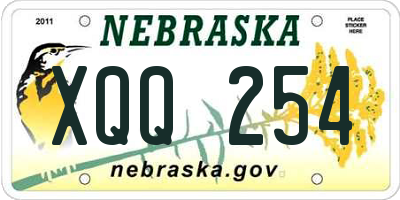 NE license plate XQQ254