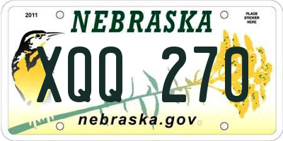 NE license plate XQQ270