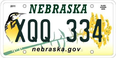 NE license plate XQQ334