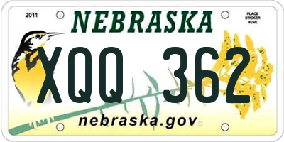 NE license plate XQQ362