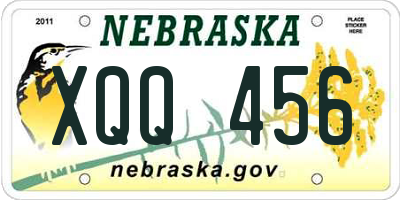 NE license plate XQQ456