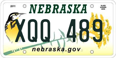 NE license plate XQQ489