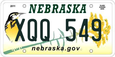 NE license plate XQQ549