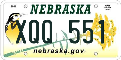 NE license plate XQQ551