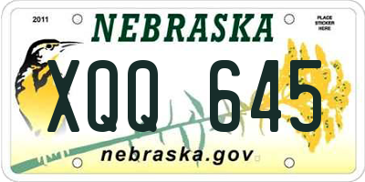 NE license plate XQQ645