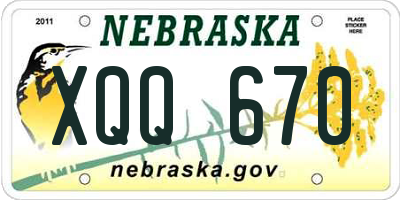 NE license plate XQQ670