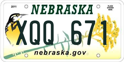 NE license plate XQQ671