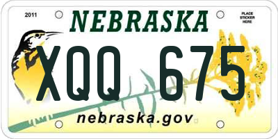 NE license plate XQQ675